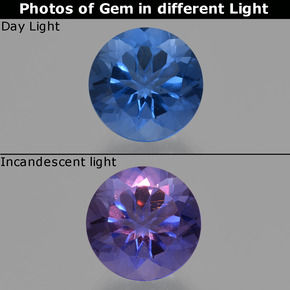 11.46 ct  Color-Change Fluorite Gemstone, Color-Change Fluorite Gem in Round Facet Shape for Sale.