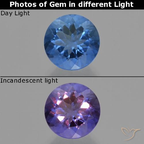 Fluorite ronde à changement de couleur de 11,55 ct, 14 mm du Brésil, Photo A