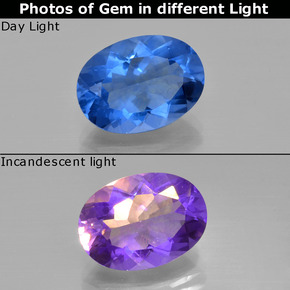 8.44 ct  Color-Change Fluorite Gemstone, Color-Change Fluorite Gem in Oval Facet Shape for Sale.