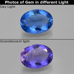 8.00 ct  Color-Change Fluorite Gemstone, Color-Change Fluorite Gem in Oval Facet Shape for Sale.