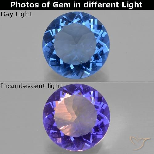 Fluorite ronde à changement de couleur de 12,34 ct, 14,9 mm du Brésil, Photo A