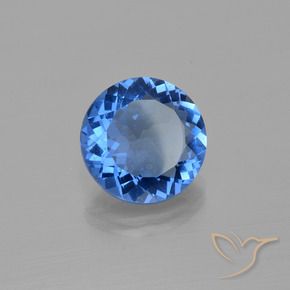 12.34 ct Blue Color-Change Fluorite Stone, Natural Color-Change Fluorite in Round Facet Shape for Sale
