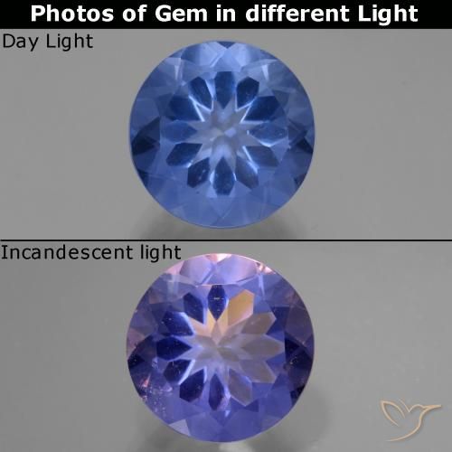 Fluorite ronde à changement de couleur de 11,27 ct, 14 mm du Brésil, Photo A