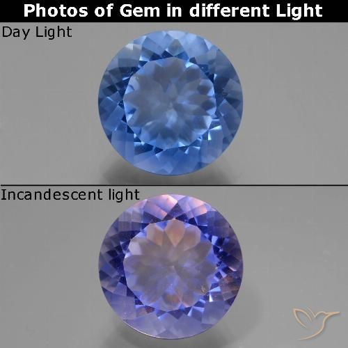 Fluorite ronde à changement de couleur de 10,95 ct, 14 mm du Brésil, Photo A