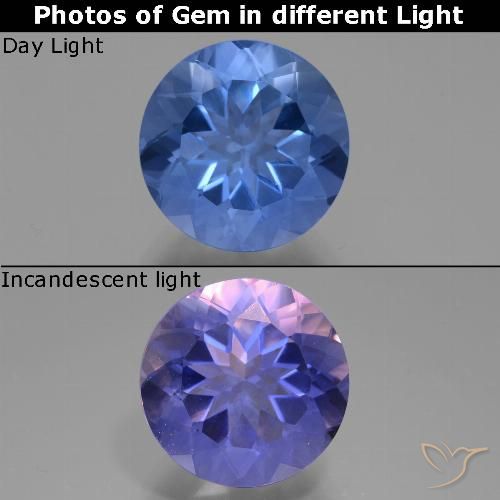 Fluorite ronde à changement de couleur de 11,61 ct, 14,1 mm du Brésil, Photo A