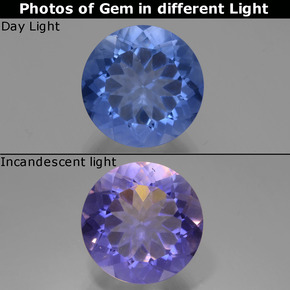 11.8ct Round Facet Violet to Blue Color-Change Fluorite Gem for sale 11.8ct Round Facet Violet to Blue Color-Change Fluorite Gem (ID: 445133)