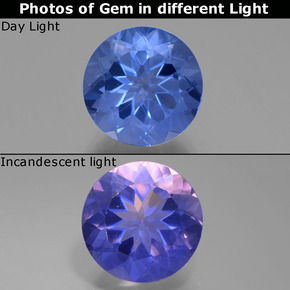 11.10 ct Multicolor Color-Change Fluorite Gemstone, Color-Change Fluorite Gem in Round Facet Shape for Sale.