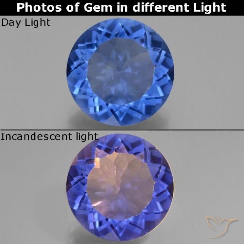 Fluorite ronde à changement de couleur de 12,27 ct, 14,9 mm du Brésil, Photo A