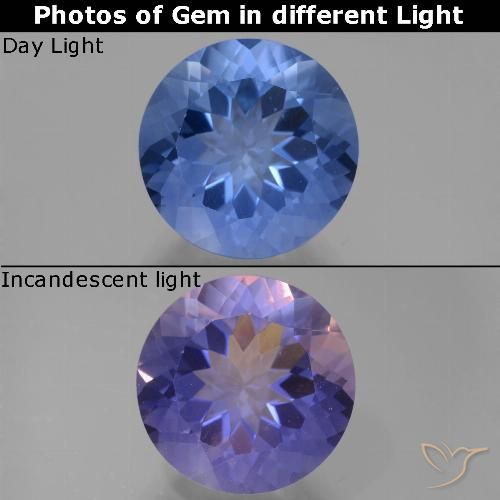 Fluorite a cambiamento di colore a taglio rotondo da 14,55 ct, 15 mm dal Brasile, Photo A