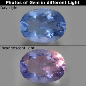 8.98 ct Multicolor Color-Change Fluorite Gemstone, Color-Change Fluorite Gem in Oval Facet Shape for Sale.