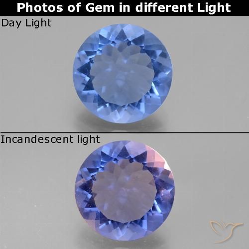 9.83 ct Round Cut Color-Change Fluorite, 14 mm From Brazil, Photo A