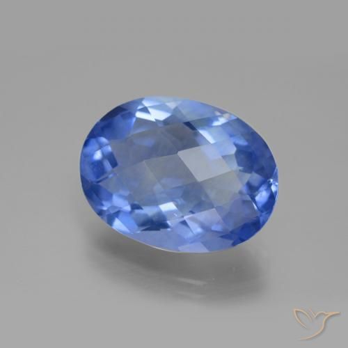 18.83 ct Blue Color-Change Fluorite Stone, Natural Color-Change Fluorite in Oval Checkerboard Shape for Sale