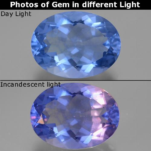 Medium Blue Color-Change Fluorite Gem - 20.6ct Oval Facet (ID: 445418)