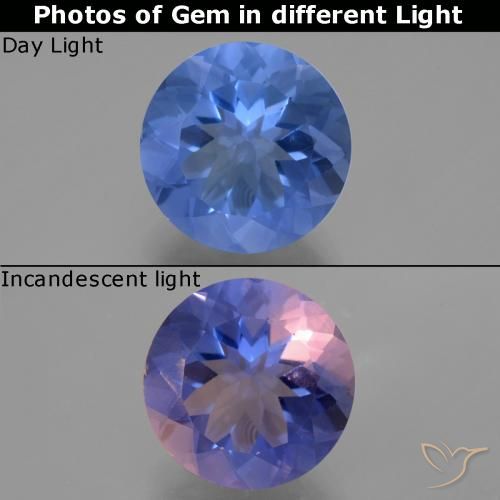 Fluorite a cambiamento di colore a taglio rotondo da 14,16 ct, 15,1 mm dal Brasile, Photo A