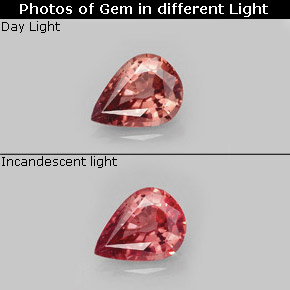 1.24 ct Multicolor Color-Change Garnet Gemstone, Color-Change Garnet Gem in Pear Facet Shape for Sale.