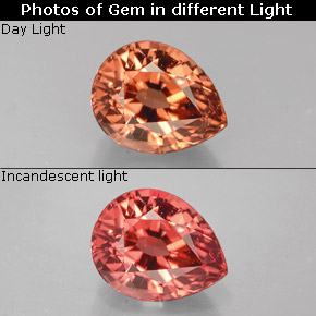 1.25 ct  Color-Change Garnet Gemstone, Color-Change Garnet Gem in Pear Facet Shape for Sale.