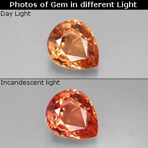 1.23 ct  Color-Change Garnet Gemstone, Color-Change Garnet Gem in Pear Facet Shape for Sale.