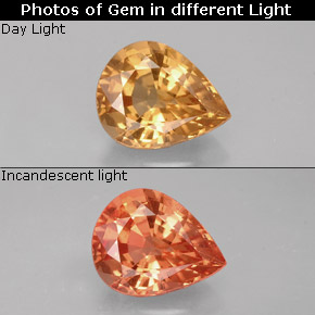 1.18 ct Multicolor Color-Change Garnet Gemstone, Color-Change Garnet Gem in Pear Facet Shape for Sale.