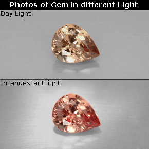 1.21 ct Multicolor Color-Change Garnet Gemstone, Color-Change Garnet Gem in Pear Facet Shape for Sale.