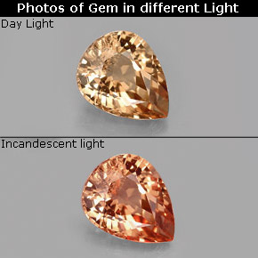1.40 ct Multicolor Color-Change Garnet Gemstone, Color-Change Garnet Gem in Pear Facet Shape for Sale.