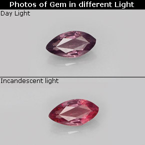 0.91 ct Multicolor Color-Change Garnet Gemstone, Color-Change Garnet Gem in Marquise Facet Shape for Sale.