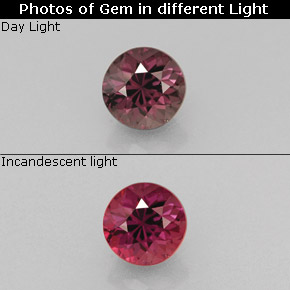 0.66 ct Multicolor Color-Change Garnet Gemstone, Color-Change Garnet Gem in Round Facet Shape for Sale.