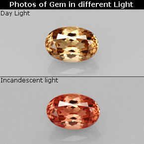 0.66 ct Multicolor Color-Change Garnet Gemstone, Color-Change Garnet Gem in Oval Facet Shape for Sale.