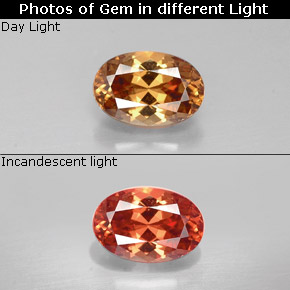 0.69 ct Multicolor Color-Change Garnet Gemstone, Color-Change Garnet Gem in Oval Facet Shape for Sale.