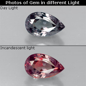 1.20 ct Multicolor Color-Change Garnet Gemstone, Color-Change Garnet Gem in Pear Facet Shape for Sale.