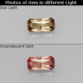 0.75 ct Multicolor Color-Change Garnet Gemstone, Color-Change Garnet Gem in Octagon / Scissor Cut Shape for Sale.