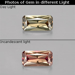 0.67 ct Multicolor Color-Change Garnet Gemstone, Color-Change Garnet Gem in Octagon / Scissor Cut Shape for Sale.