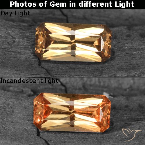 0.71ct Natural Golden-Brown Color-Change Garnet, Emerald Cut, VS