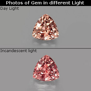 0.88 ct Multicolor Color-Change Garnet Gemstone, Color-Change Garnet Gem in Trillion Facet Shape for Sale.