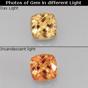 0.85 ct Multicolor Color-Change Garnet Gemstone, Color-Change Garnet Gem in Cushion-Cut Shape for Sale.