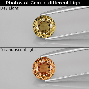 0.92 ct Multicolor Color-Change Garnet Gemstone, Color-Change Garnet Gem in Round Facet Shape for Sale.