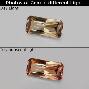 1.28 ct Multicolor Color-Change Garnet Gemstone, Color-Change Garnet Gem in Octagon Facet Shape for Sale.