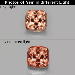 1.13 ct Multicolor Color-Change Garnet Gemstone, Color-Change Garnet Gem in Cushion-Cut Shape for Sale.