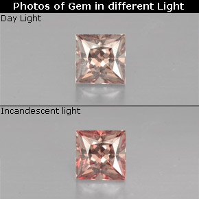 0.54 ct Multicolor Color-Change Garnet Gemstone, Color-Change Garnet Gem in Princess-Cut Shape for Sale.