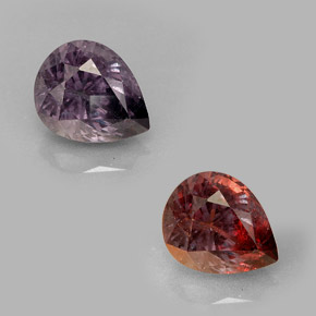 1.76 ct Multicolor Color-Change Garnet Gemstone, Color-Change Garnet Gem in Pear Facet Shape for Sale.