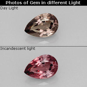 1.43 ct Multicolor Color-Change Garnet Gemstone, Color-Change Garnet Gem in Pear Facet Shape for Sale.