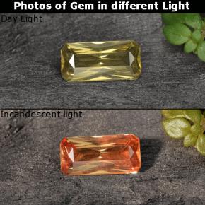 0.60 ct Yellow Color-Change Garnet Gemstone, Color-Change Garnet Gem in Octagon / Scissor Cut Shape for Sale.