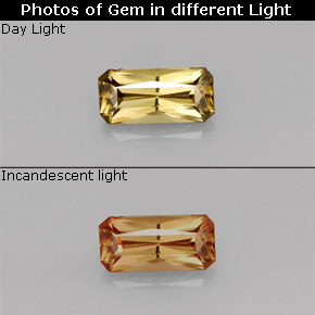 0.65 ct Multicolor Color-Change Garnet Gemstone, Color-Change Garnet Gem in Octagon Facet Shape for Sale.