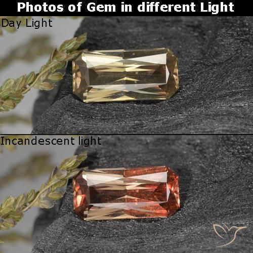0.61 قيراط ثمانى قطع عقيق متغير اللون ، <cite dir="ltr" lang="en">7.1 x 3.4</cite> مم من مدغشقر, Photo A