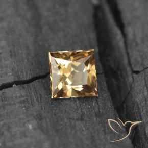 0.58 ct Golden Color-Change Garnet Stone, Natural Color-Change Garnet in Princess-Cut Shape for Sale