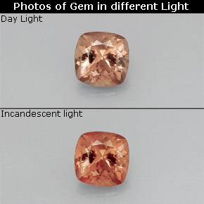 0.78 ct Multicolor Color-Change Garnet Gemstone, Color-Change Garnet Gem in Cushion-Cut Shape for Sale.