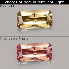 0.63 ct Multicolor Color-Change Garnet Gemstone, Color-Change Garnet Gem in Octagon / Scissor Cut Shape for Sale.