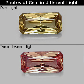 0.66 ct Multicolor Color-Change Garnet Gemstone, Color-Change Garnet Gem in Octagon / Scissor Cut Shape for Sale.