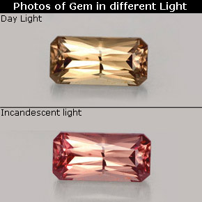 0.76 ct Color-Change Color-Change Garnet Gemstone, Color-Change Garnet Gem in Octagon / Scissor Cut Shape for Sale.