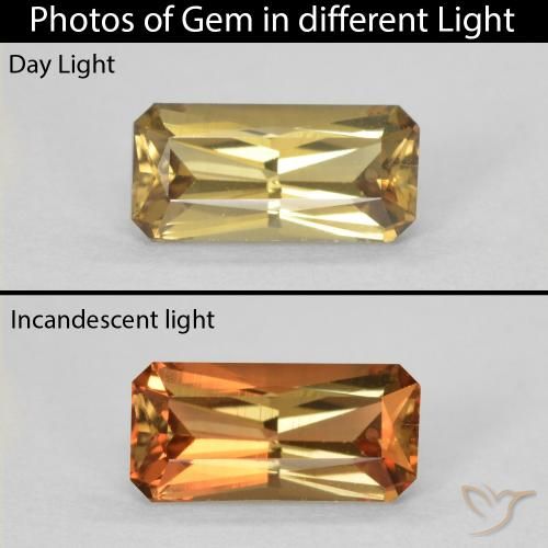 0.73ct Natural Golden-Brown Color-Change Garnet, Emerald Cut, VVS
