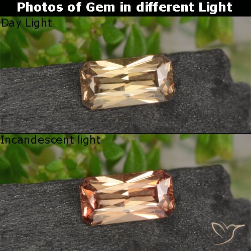 0.69ct Natural Golden-Brown Color-Change Garnet, Emerald Cut, VVS-VS